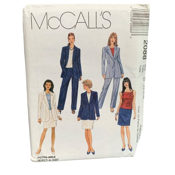 McCalls Womens Jacket Shirt Pant Skirt Pattern 2088 Size 12-16 - Picture 1 of 2